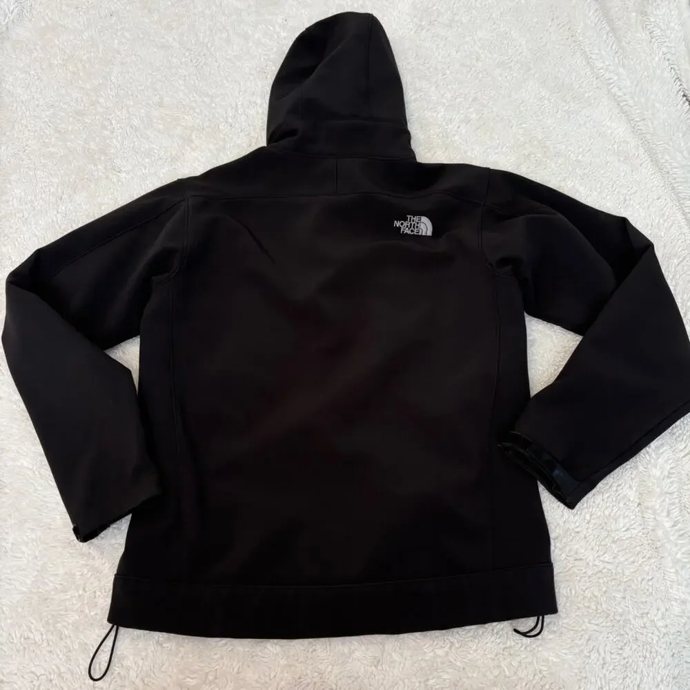 North Face Men Softshell Black Jacket Full Zip Hoodie S Gorpcore Hiking Outdoors